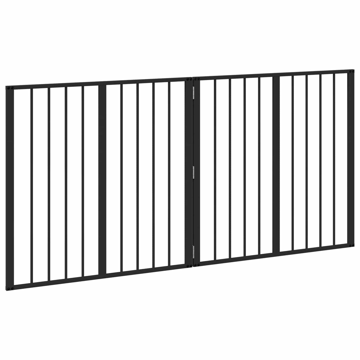Hundedør 2 stk. Sort 80 x 80 cm Galvaniseret stål