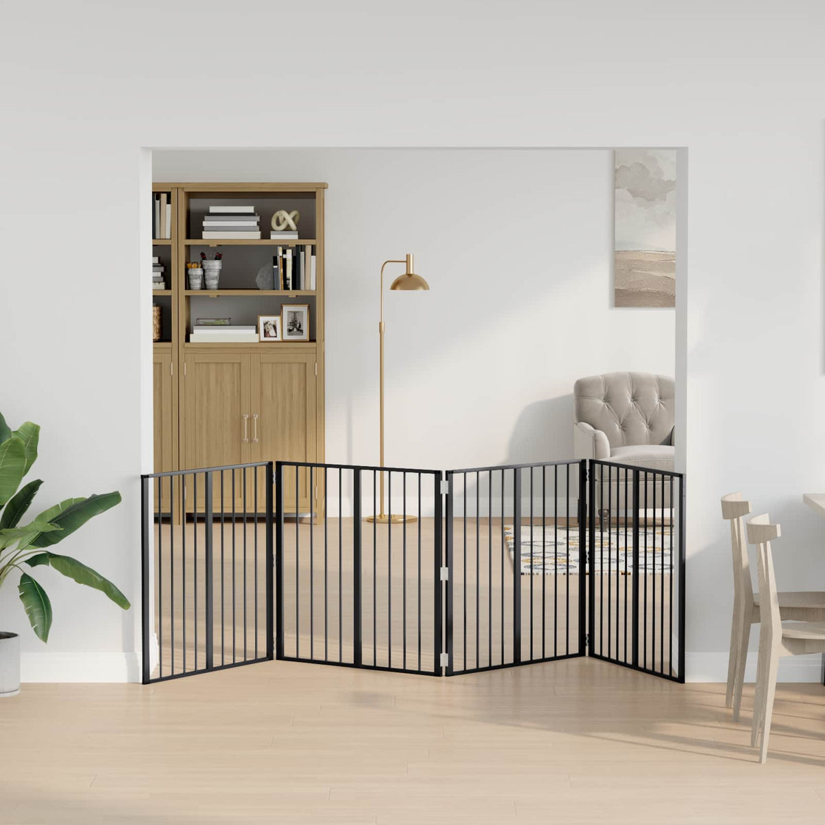 Hundedør 4 stk. Sort 80 x 80 cm Galvaniseret stål