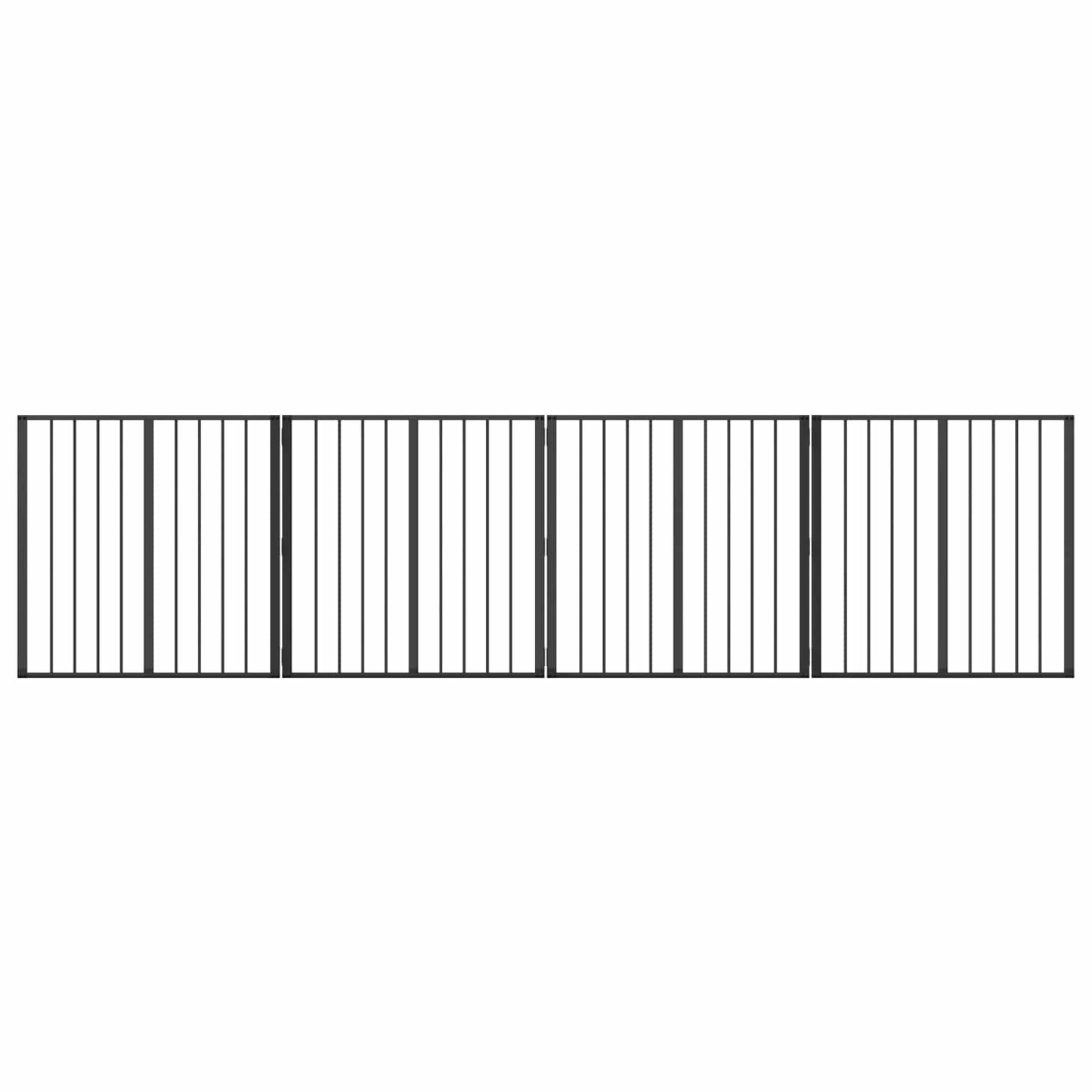 Hundedør 4 stk. Sort 80 x 80 cm Galvaniseret stål
