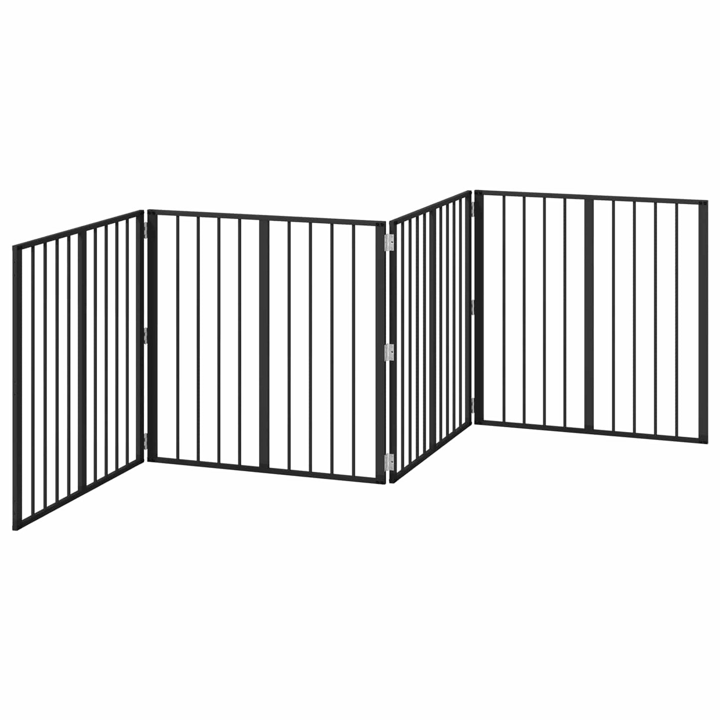 Hundedør 4 stk. Sort 80 x 80 cm Galvaniseret stål
