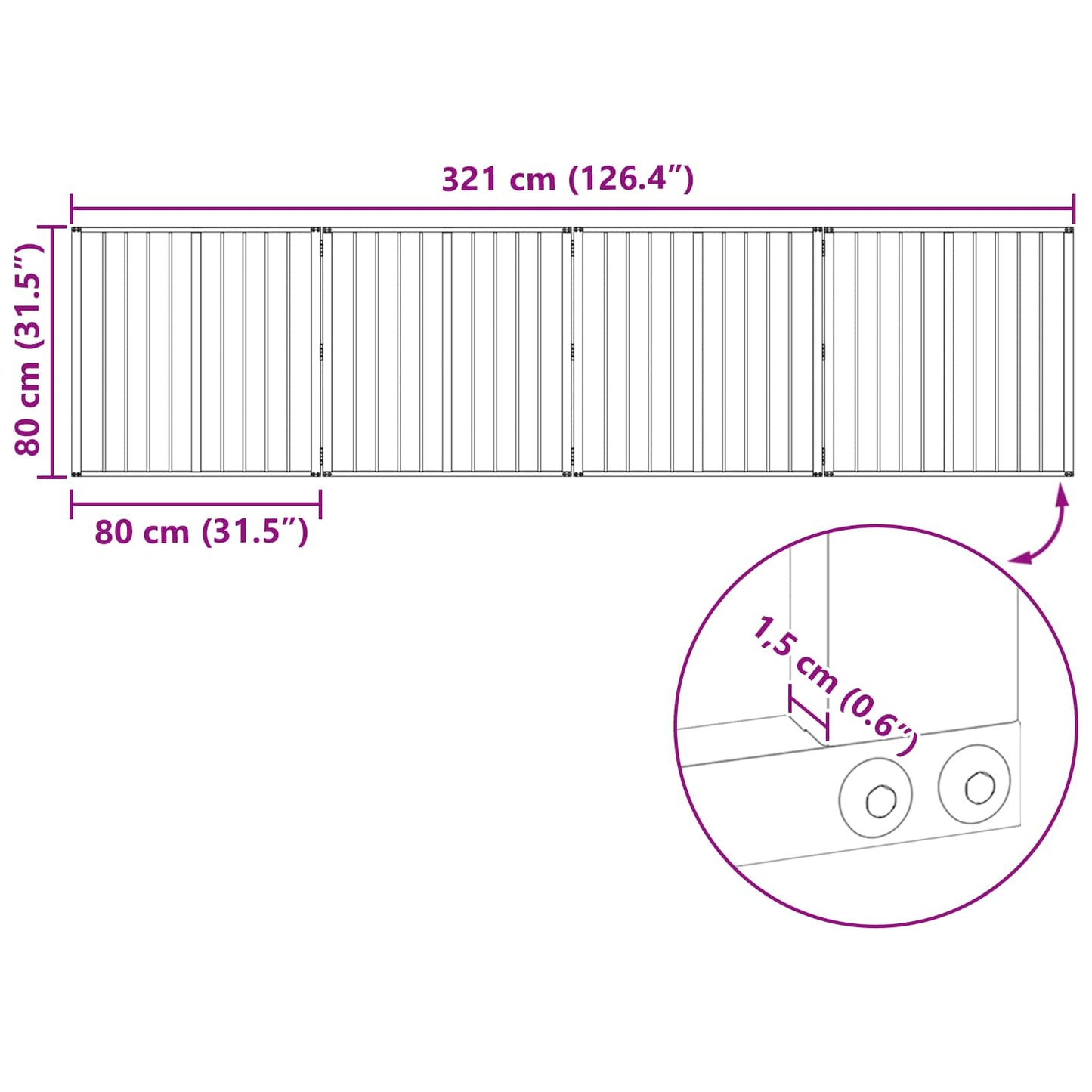 Hundedør 4 stk. Sort 80 x 80 cm Galvaniseret stål