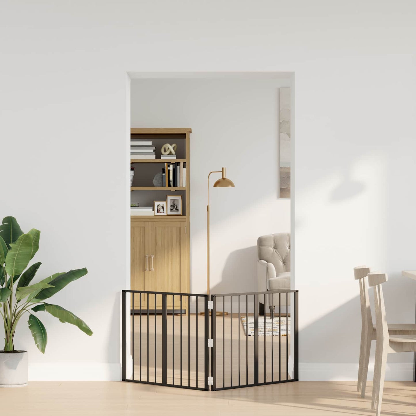 Hundedør 2 stk. Sort 80 x 60 cm Galvaniseret stål