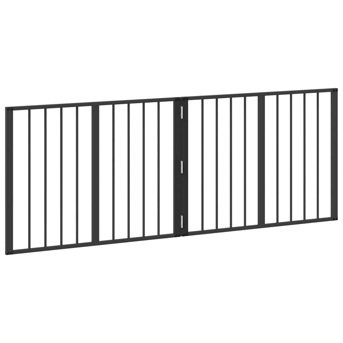 Hundedør 2 stk. Sort 80 x 60 cm Galvaniseret stål