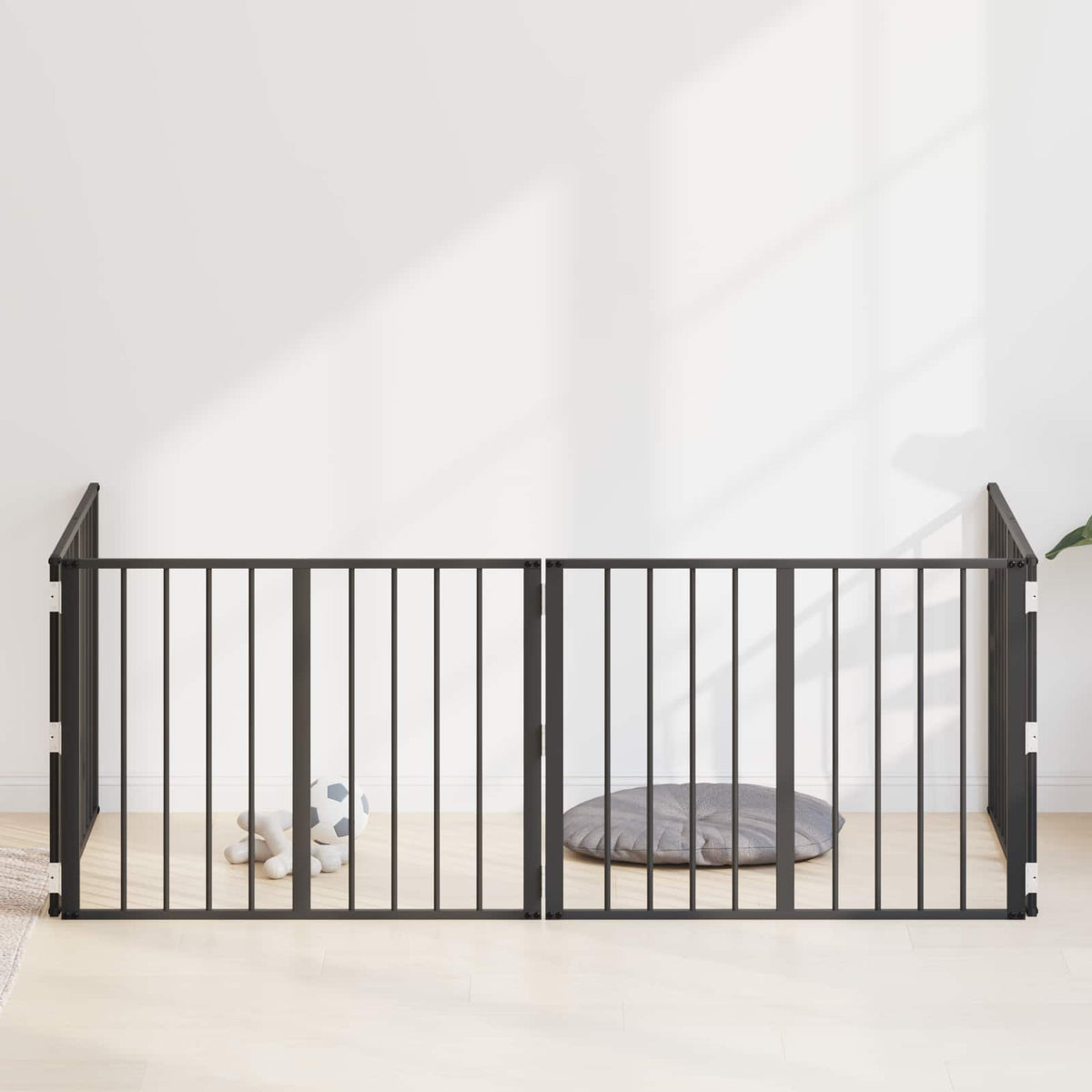Hundedør 4 stk. Sort 80 x 60 cm Galvaniseret stål