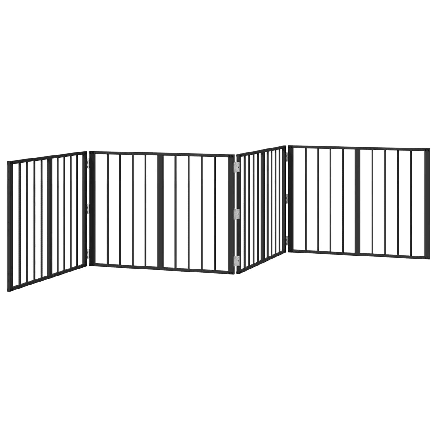 Hundedør 4 stk. Sort 80 x 60 cm Galvaniseret stål