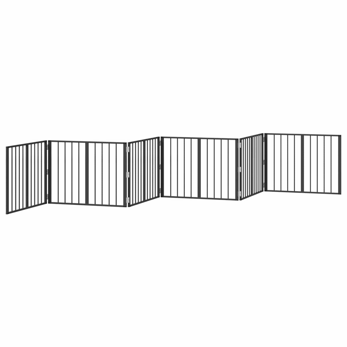 Hundedør 6 stk. Sort 80 x 60 cm Galvaniseret stål