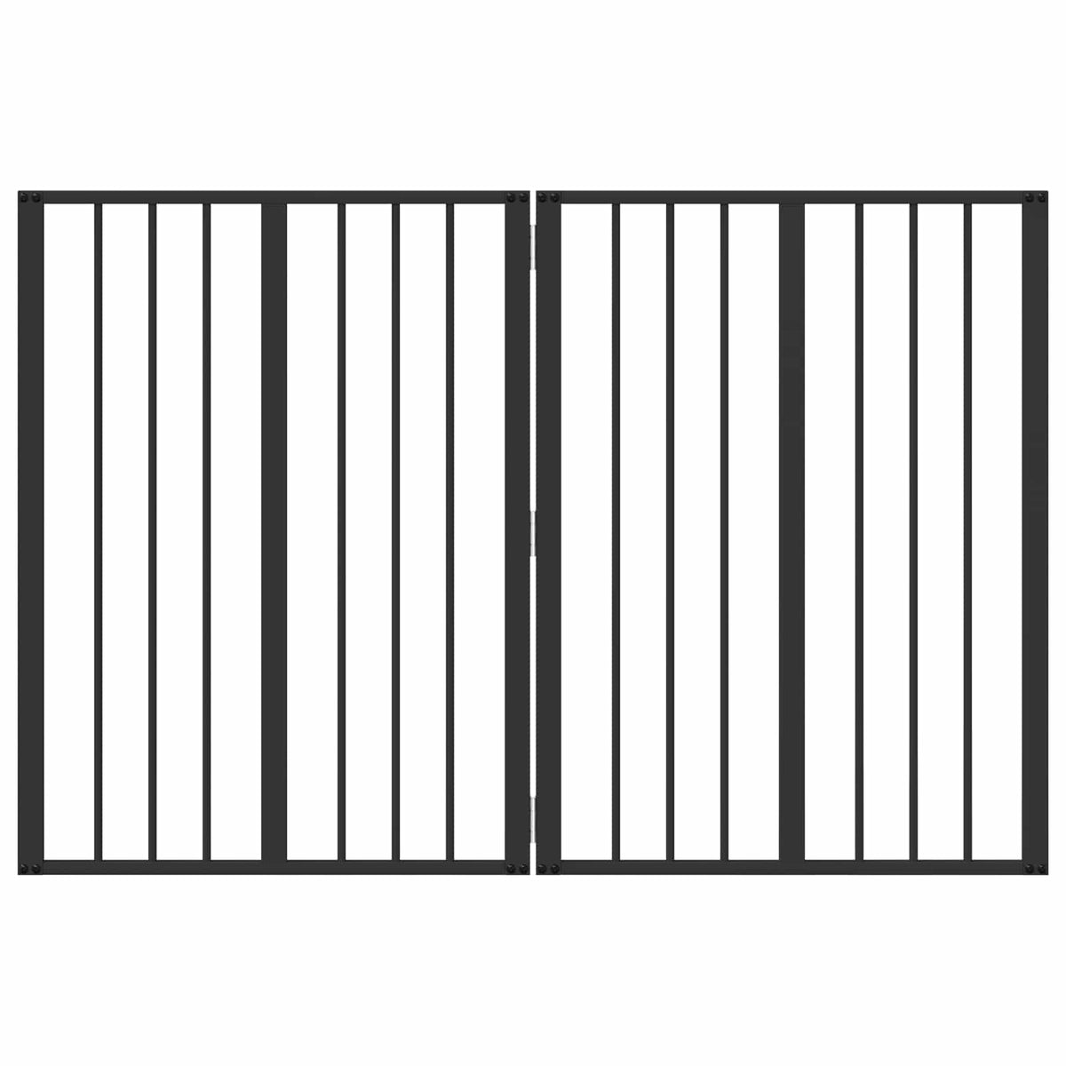 Hundedør 2 stk. Sort 60 x 80 cm Galvaniseret stål
