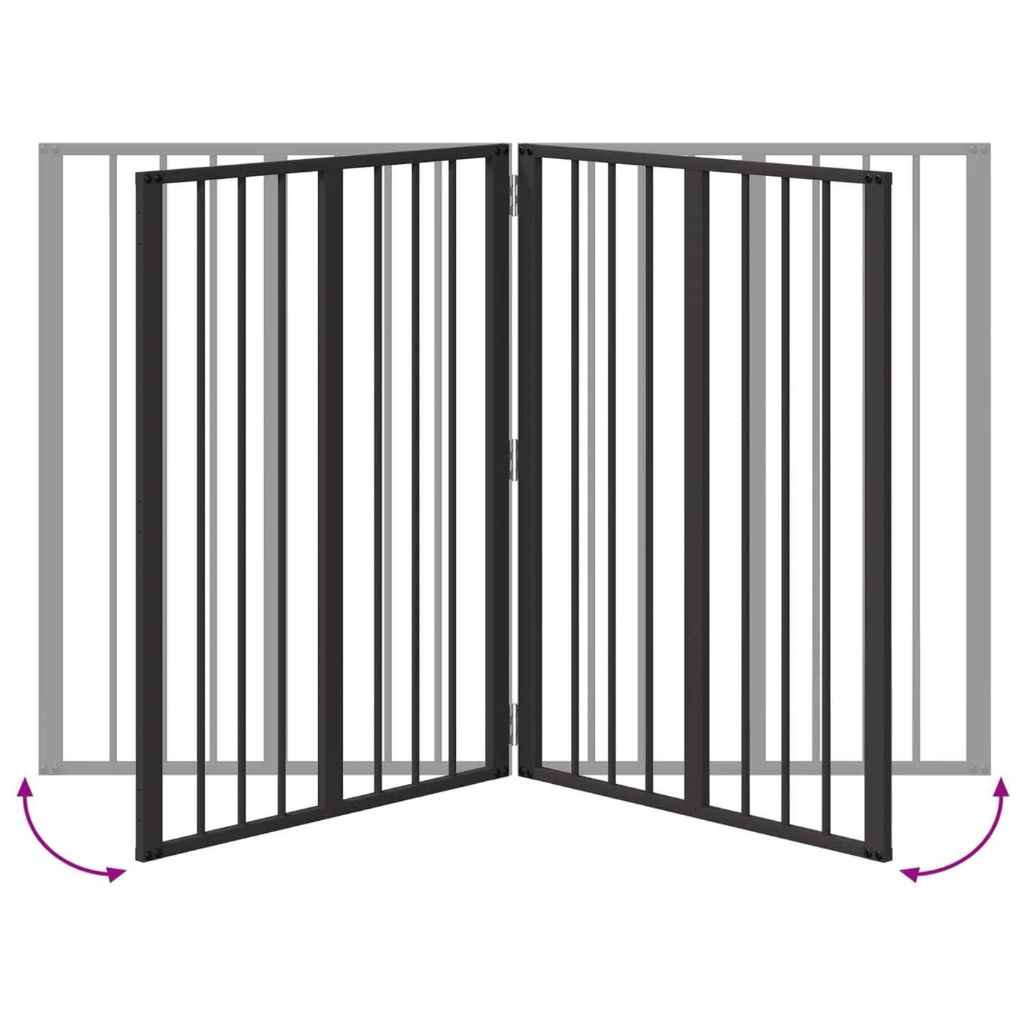 Hundedør 2 stk. Sort 60 x 80 cm Galvaniseret stål