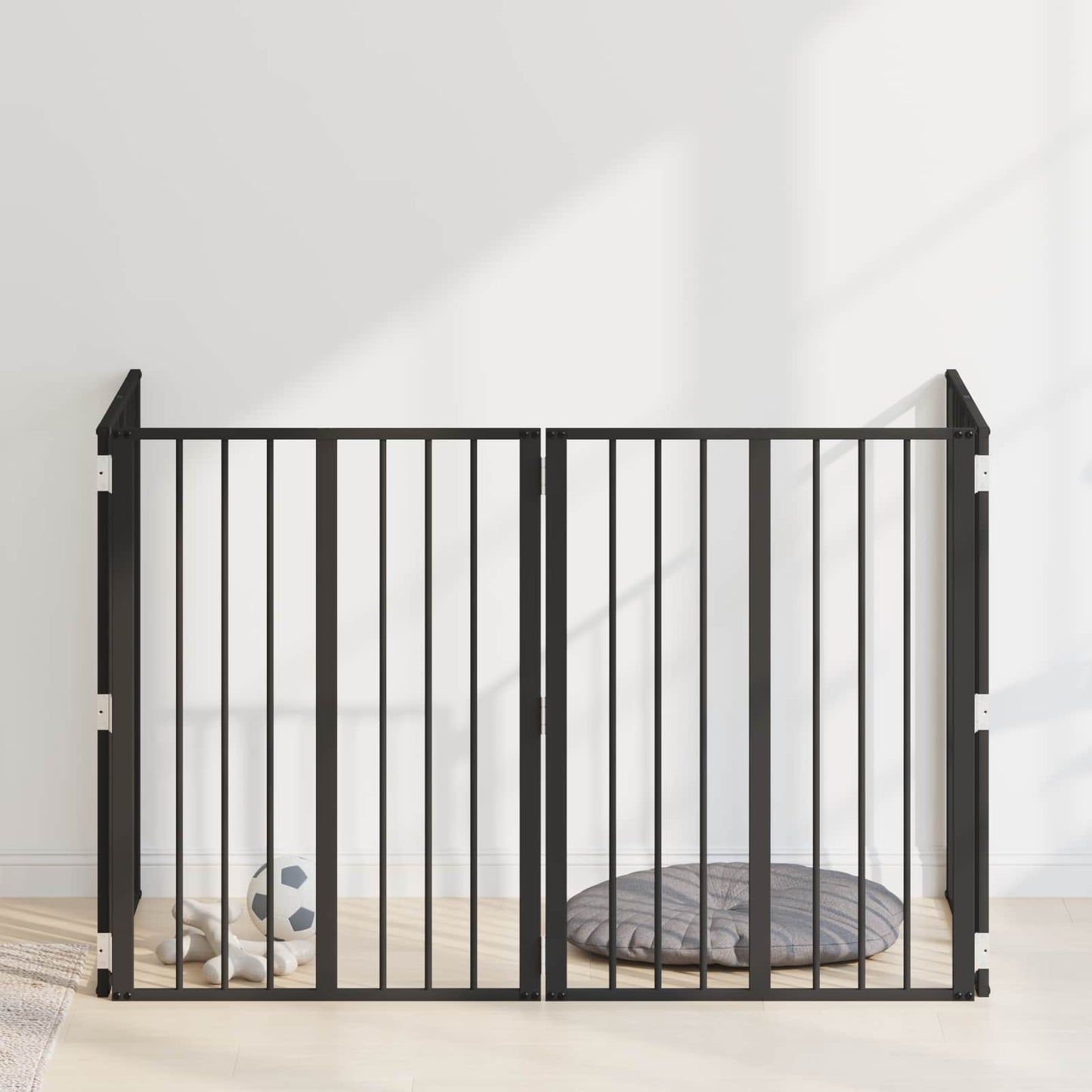 Hundedør 4 stk. Sort 60 x 80 cm Galvaniseret stål