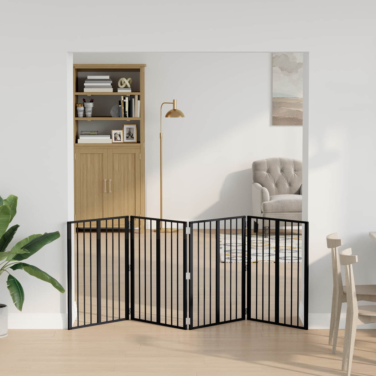 Hundedør 4 stk. Sort 60 x 80 cm Galvaniseret stål