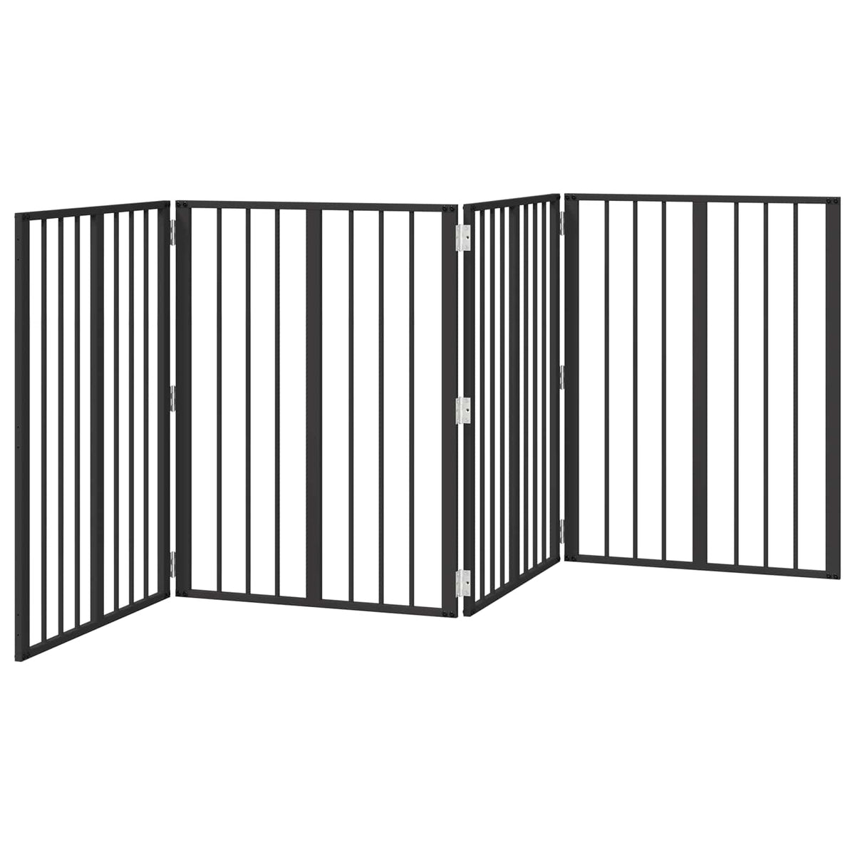 Hundedør 4 stk. Sort 60 x 80 cm Galvaniseret stål