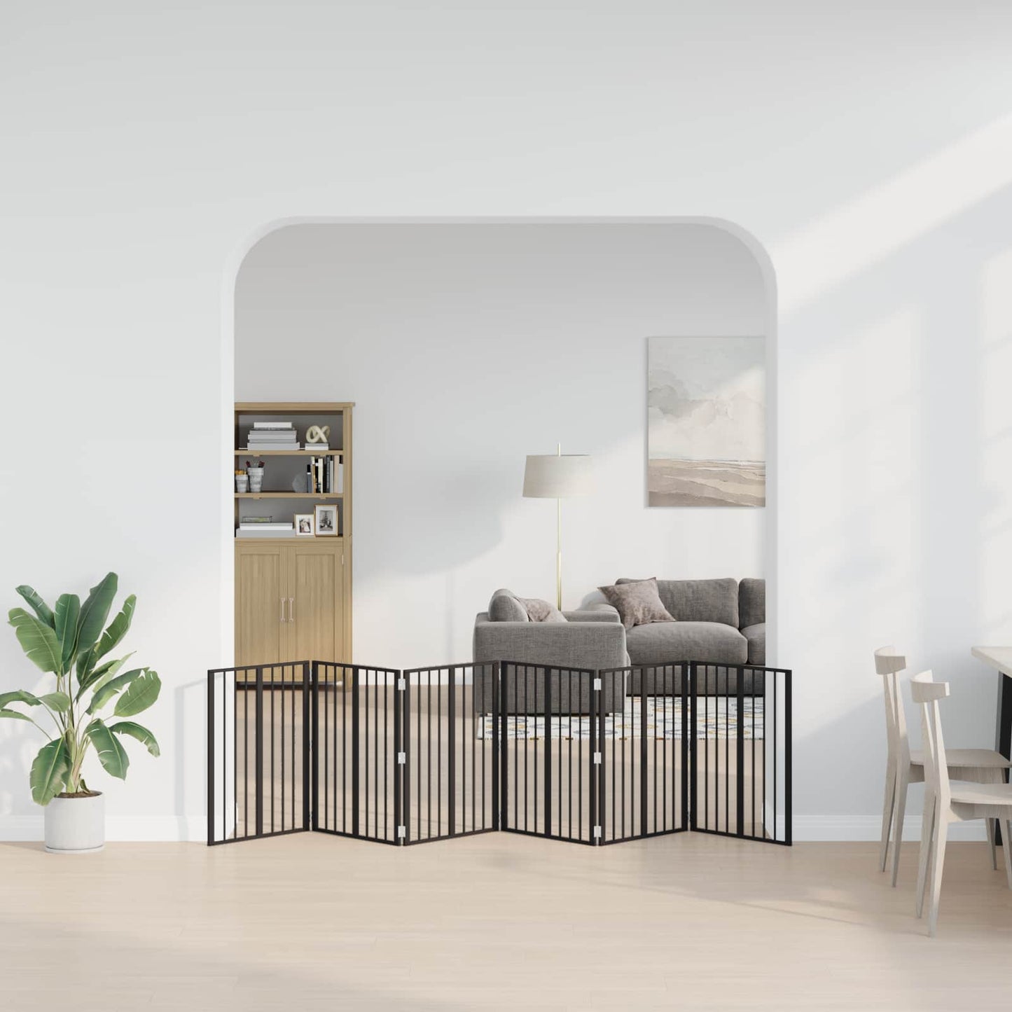 Hundedør 6 stk. Sort 60 x 80 cm Galvaniseret stål