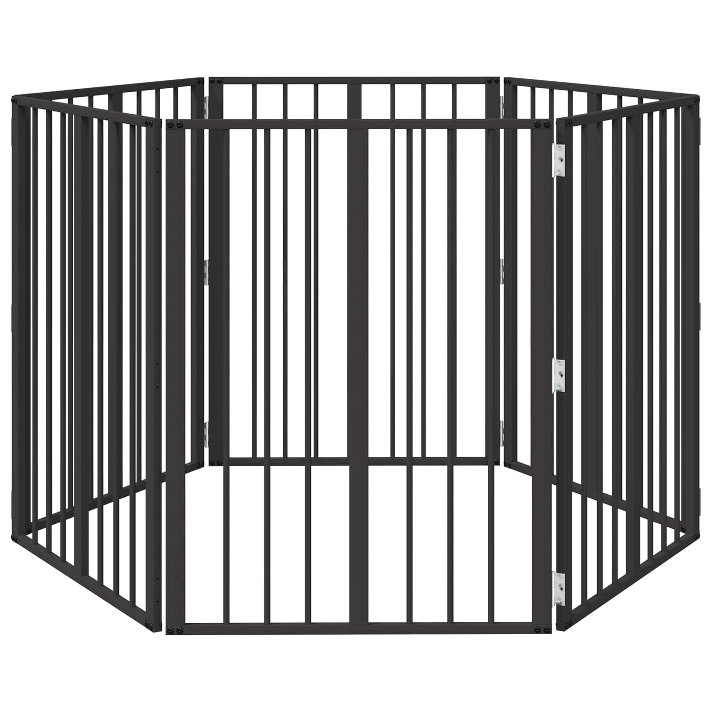 Hundedør 6 stk. Sort 60 x 80 cm Galvaniseret stål