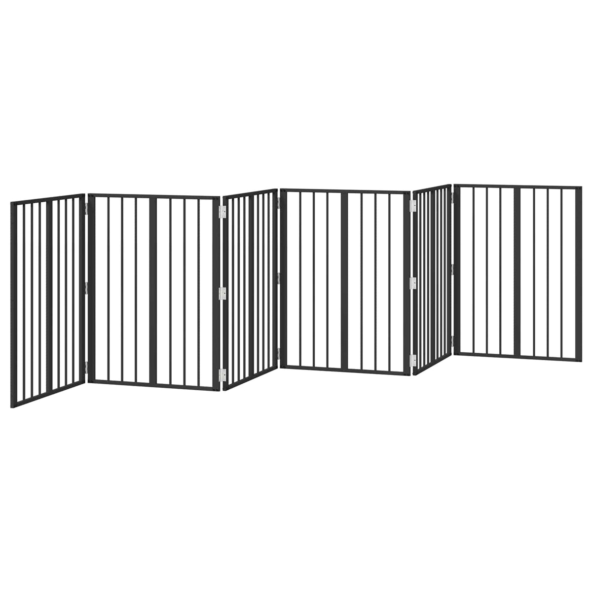 Hundedør 6 stk. Sort 60 x 80 cm Galvaniseret stål