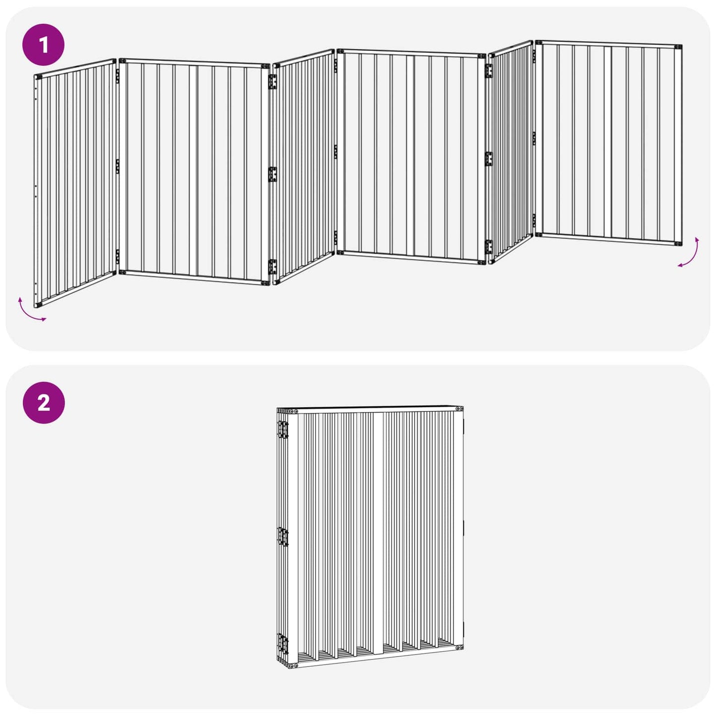 Hundedør 6 stk. Sort 60 x 80 cm Galvaniseret stål
