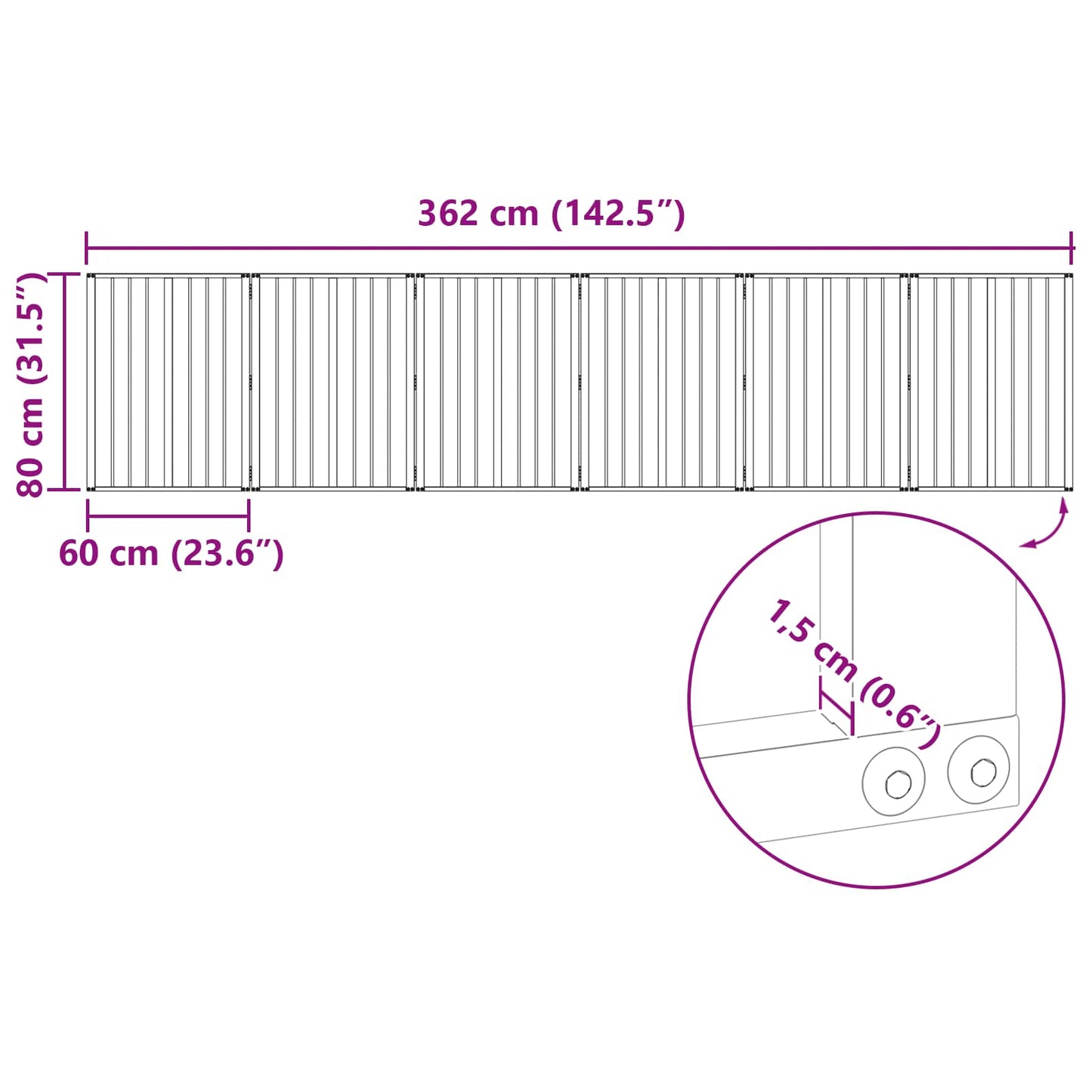 Hundedør 6 stk. Sort 60 x 80 cm Galvaniseret stål