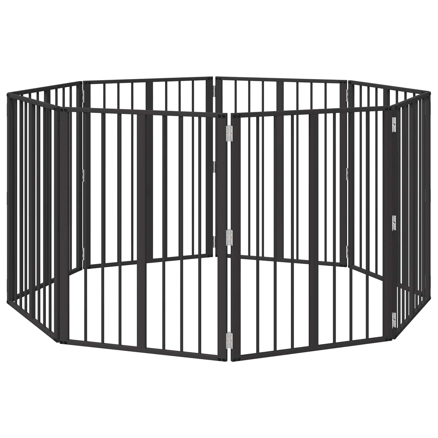 Hundedør 8 stk. Sort 60 x 80 cm Galvaniseret stål
