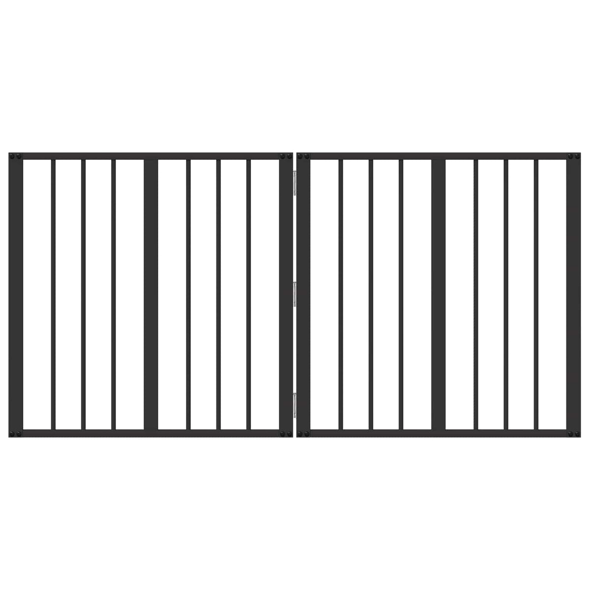 Hundedør 2 stk. Sort 60 x 60 cm Galvaniseret stål