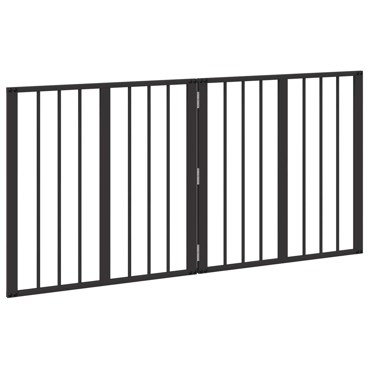 Hundedør 2 stk. Sort 60 x 60 cm Galvaniseret stål
