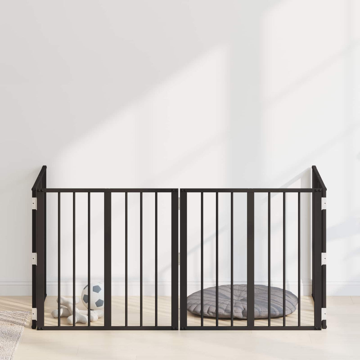 Hundedør 4 stk. Sort 60 x 60 cm Galvaniseret stål