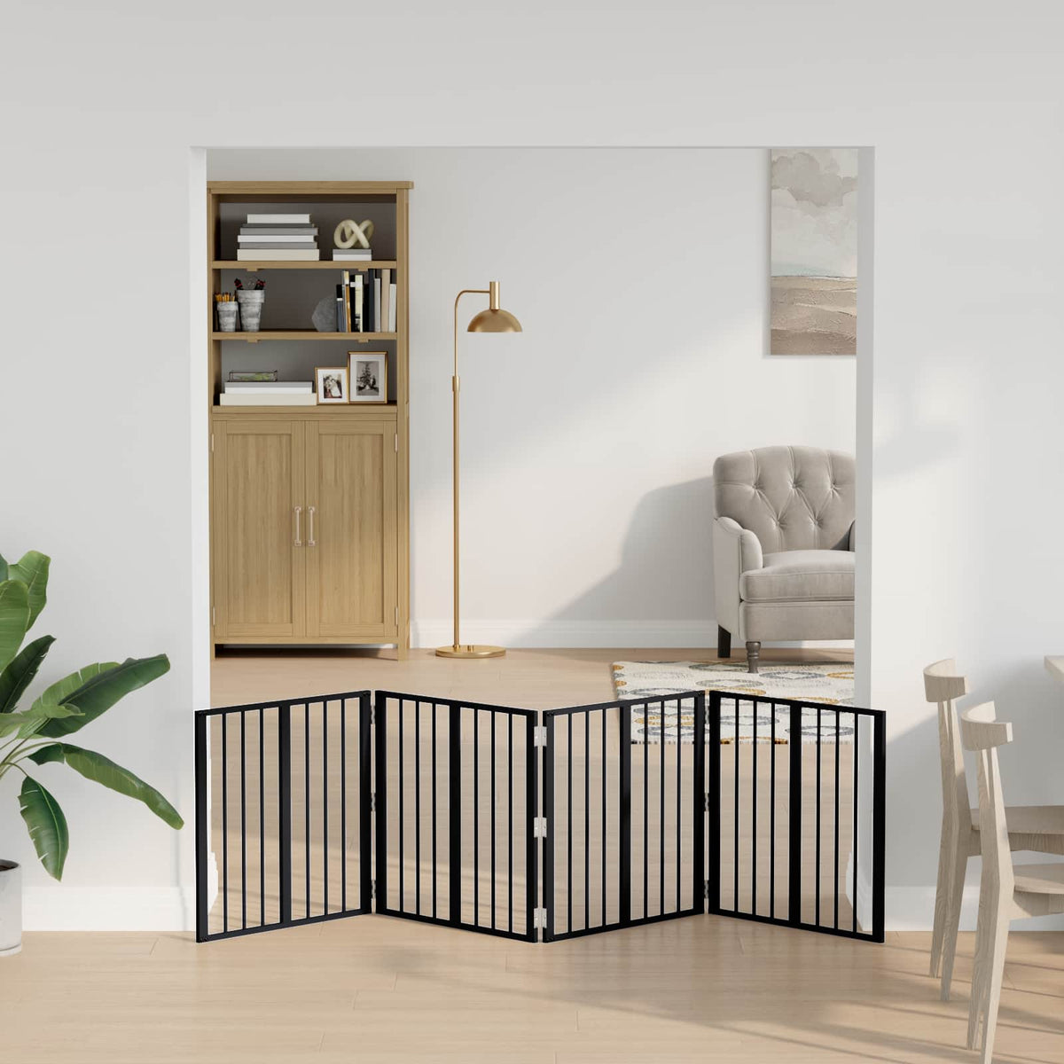 Hundedør 4 stk. Sort 60 x 60 cm Galvaniseret stål