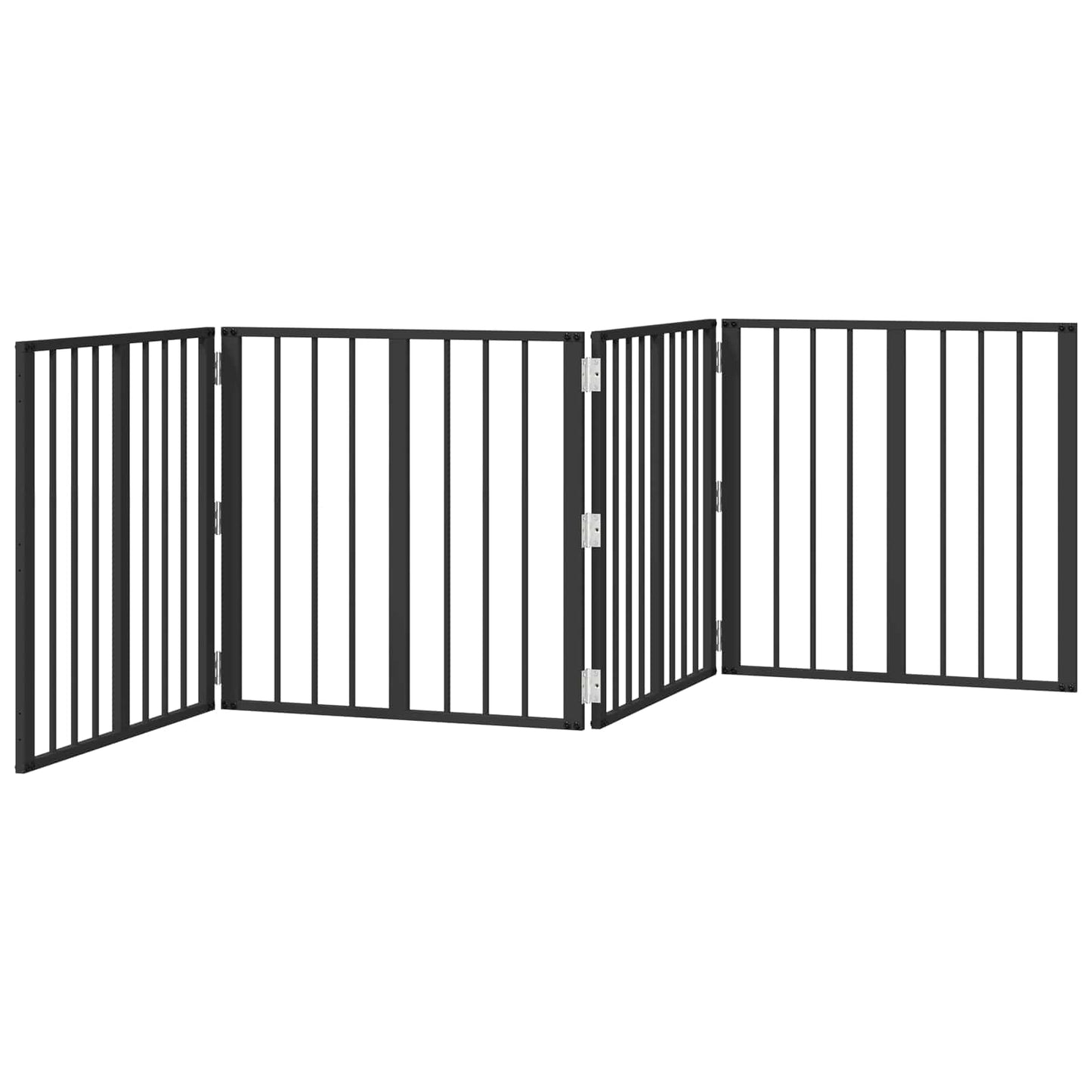 Hundedør 4 stk. Sort 60 x 60 cm Galvaniseret stål