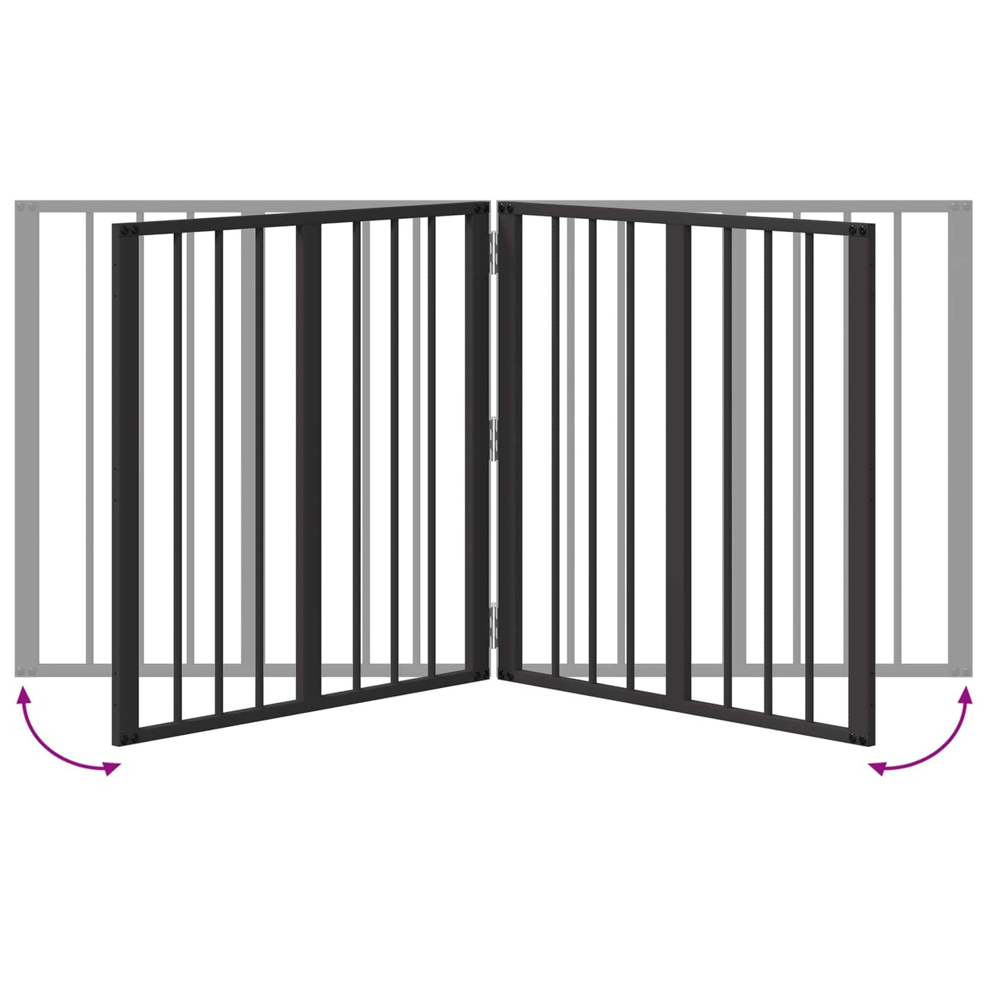 Hundedør 4 stk. Sort 60 x 60 cm Galvaniseret stål