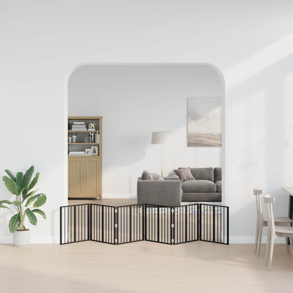 Hundedør 6 stk. Sort 60 x 60 cm Galvaniseret stål