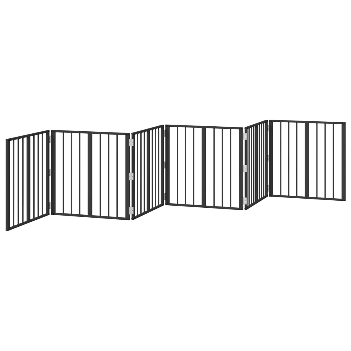 Hundedør 6 stk. Sort 60 x 60 cm Galvaniseret stål