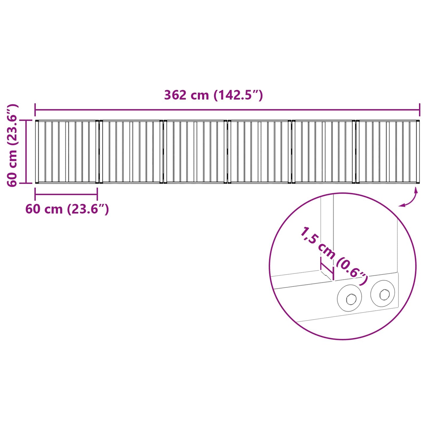 Hundedør 6 stk. Sort 60 x 60 cm Galvaniseret stål