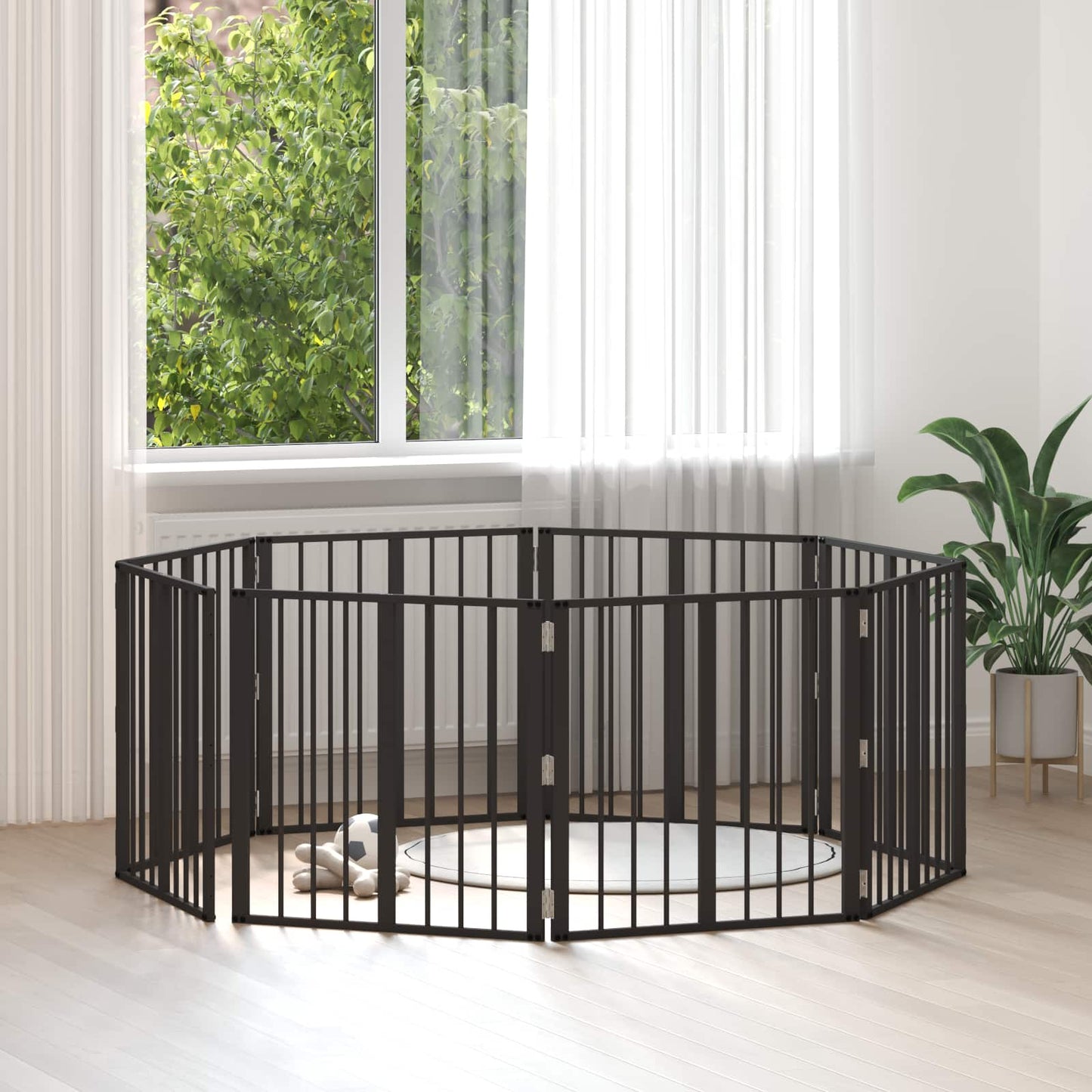 Hundedør 8 stk. Sort 60 x 60 cm Galvaniseret stål