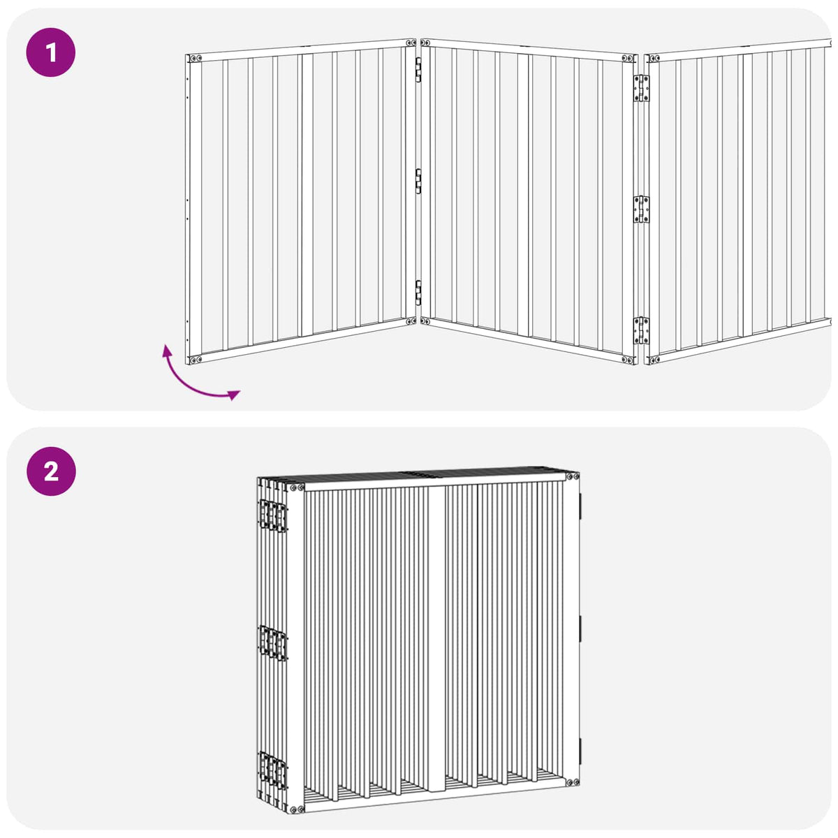 Hundedør 8 stk. Sort 60 x 60 cm Galvaniseret stål