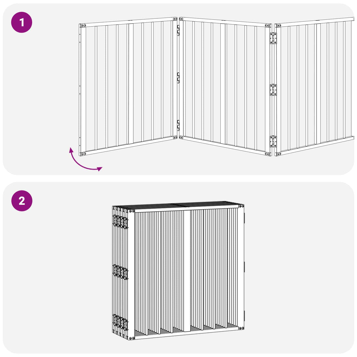 Hundedør 10 stk. Sort 60 x 60 cm Galvaniseret stål