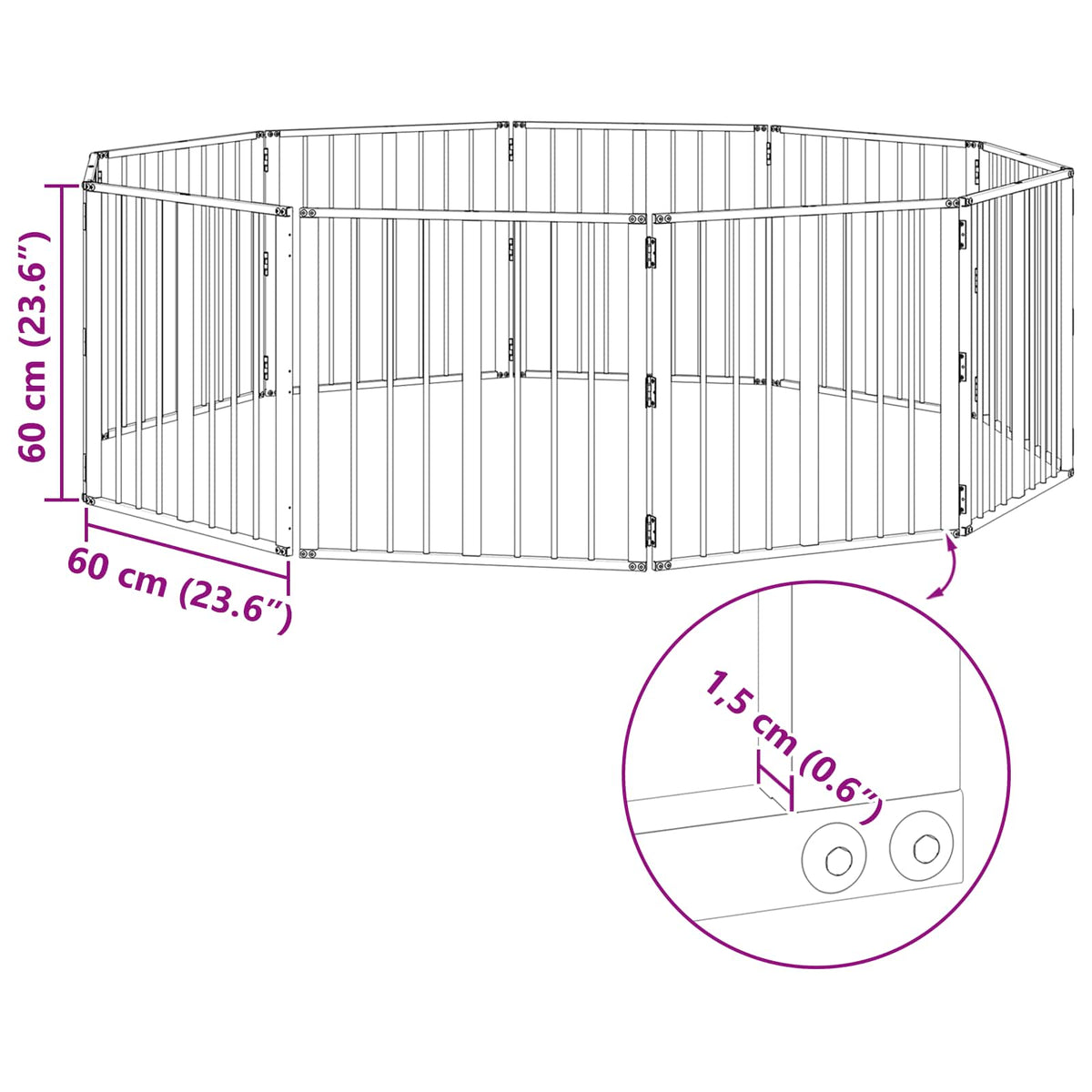 Hundedør 10 stk. Sort 60 x 60 cm Galvaniseret stål