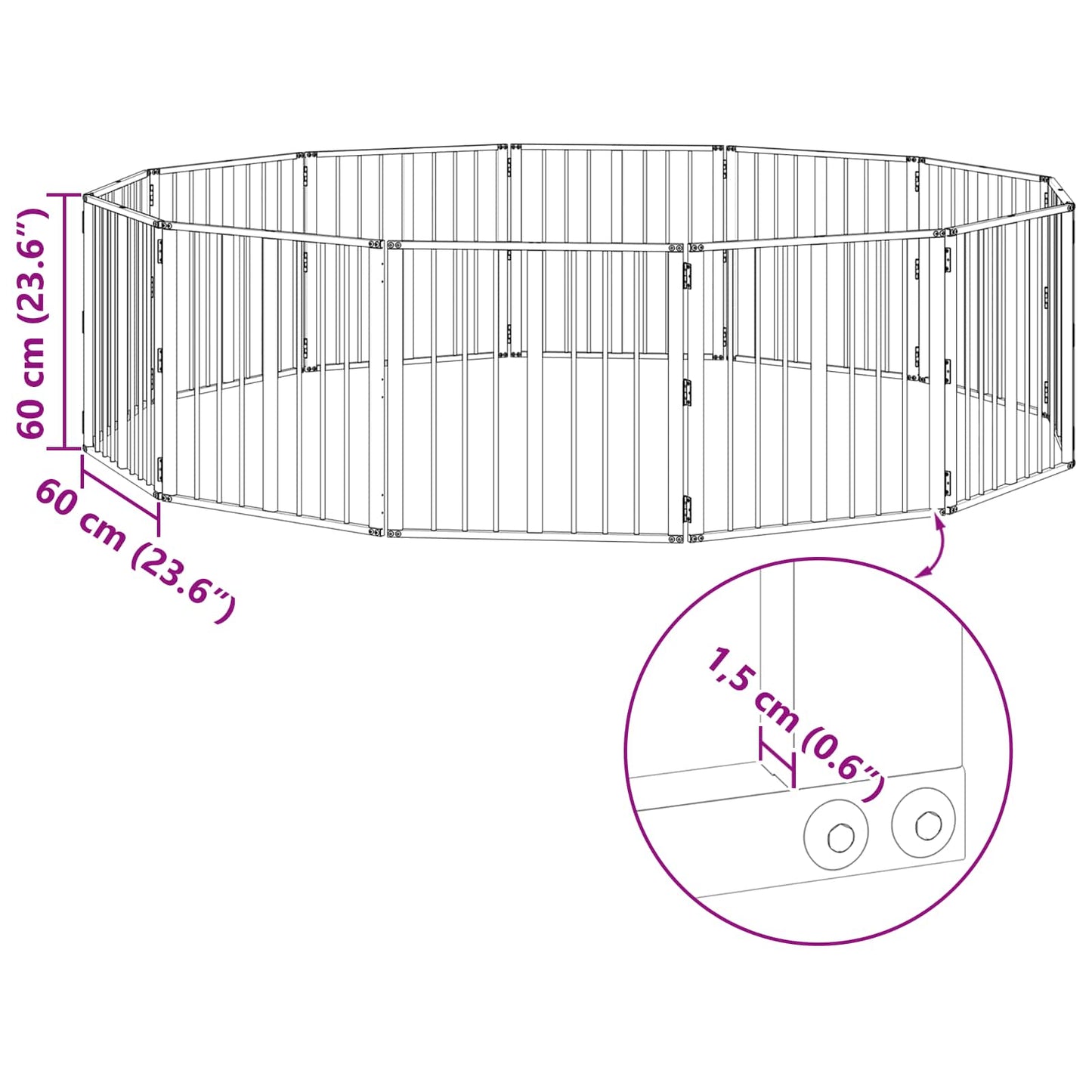 Hundedør 12 stk. Sort 60 x 60 cm Galvaniseret stål
