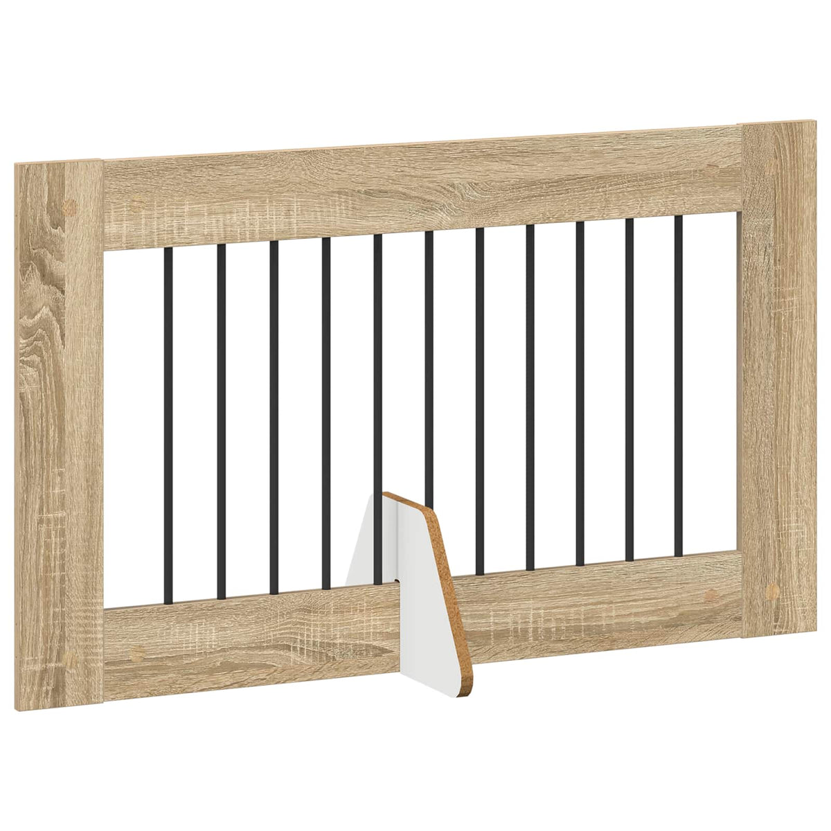 Sammenklappelig hundegitter med stativer 4 stk. Sonoma-eg