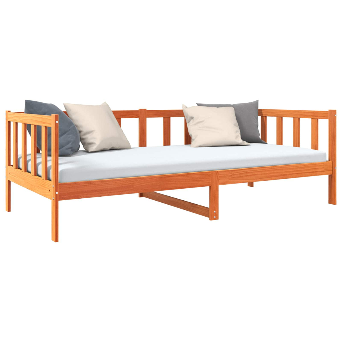Sengestel med hovedgærde Voks brun 90 x 190 cm Massiv fyrretræ
