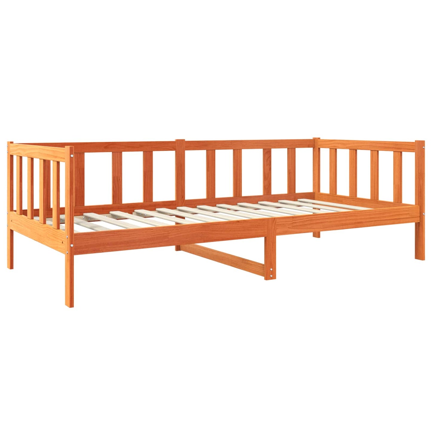 Sengestel med hovedgærde Voks brun 90 x 190 cm Massiv fyrretræ