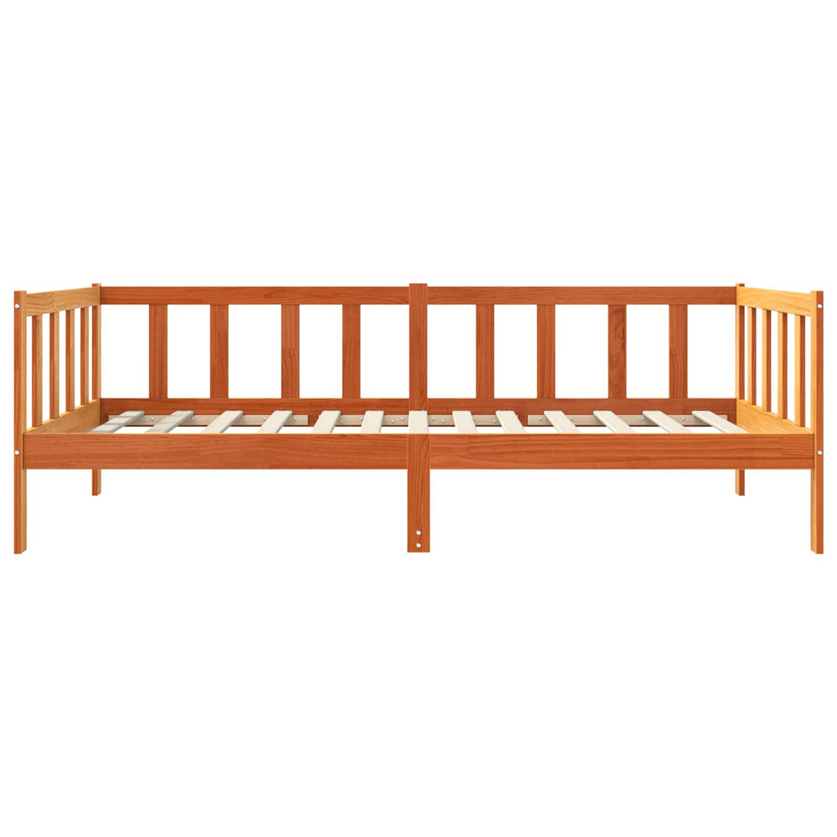Sengestel med hovedgærde Voks brun 90 x 190 cm Massiv fyrretræ