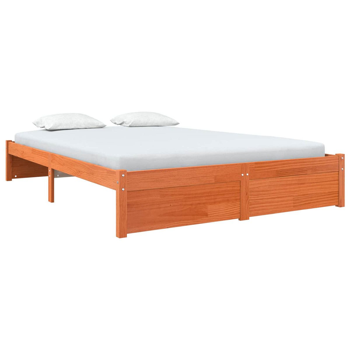 Sengestel Voks brun 150 x 200 cm Massivt fyrretræ