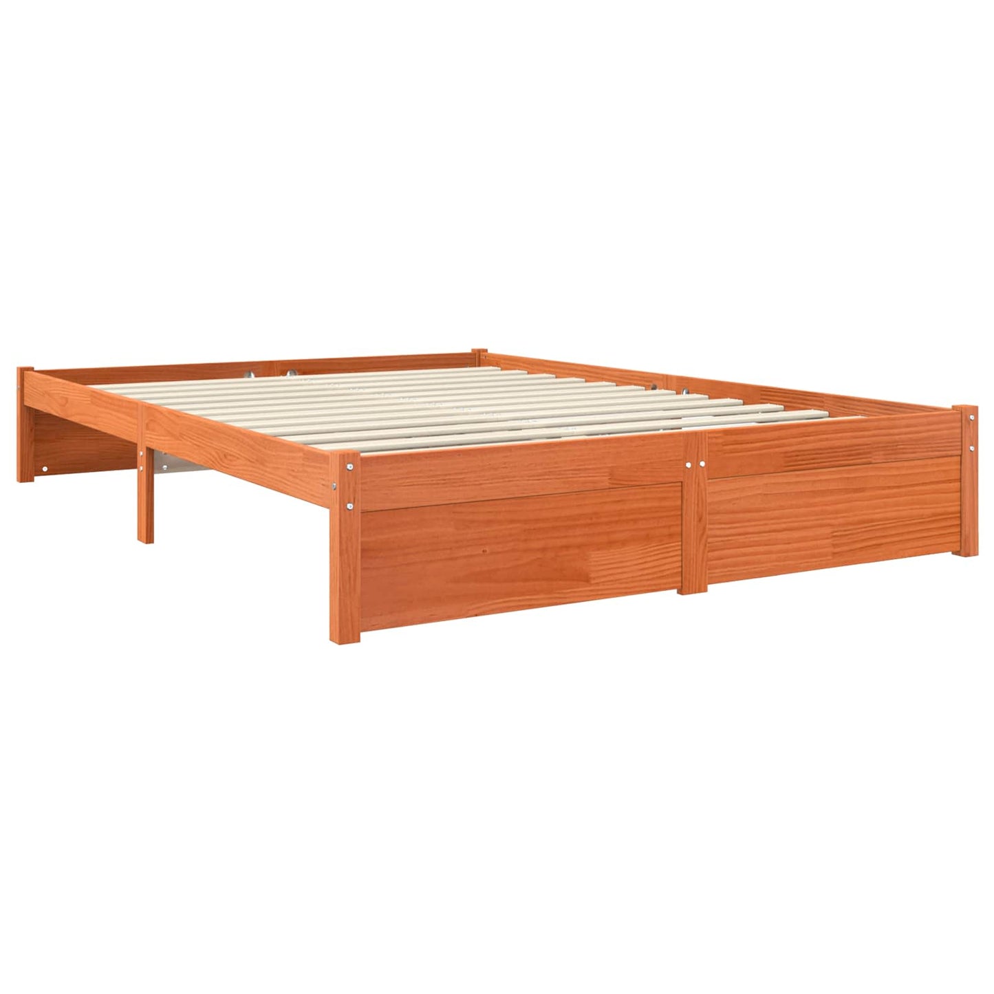 Sengestel Voks brun 150 x 200 cm Massivt fyrretræ