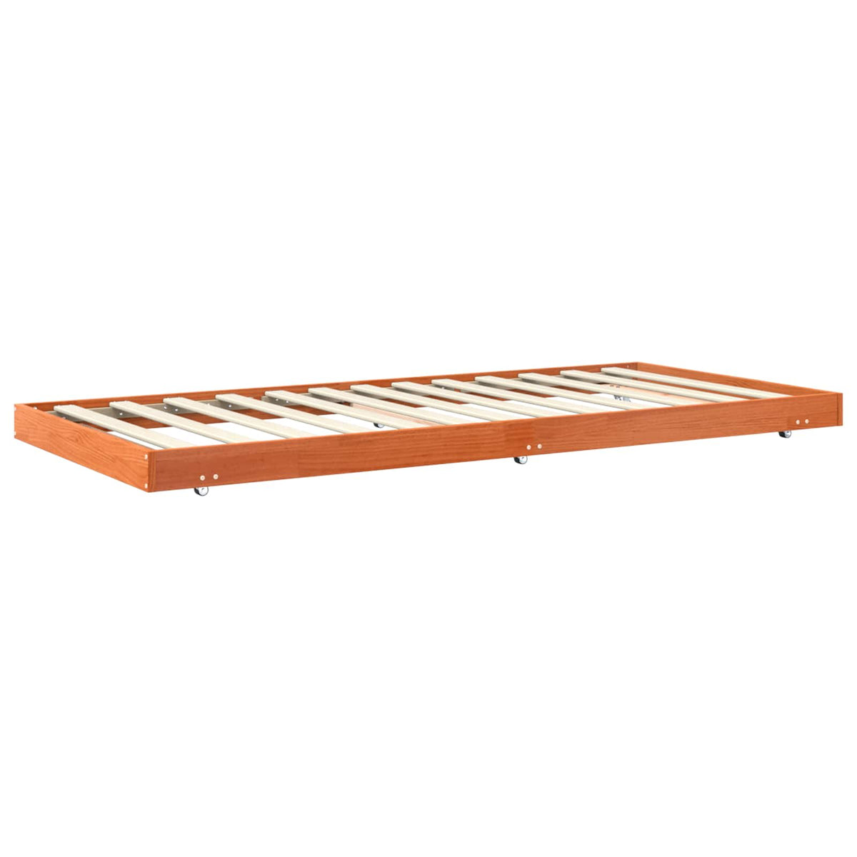Sengestel med hjul Voks brun 70 x 190 cm Massiv fyrretræ