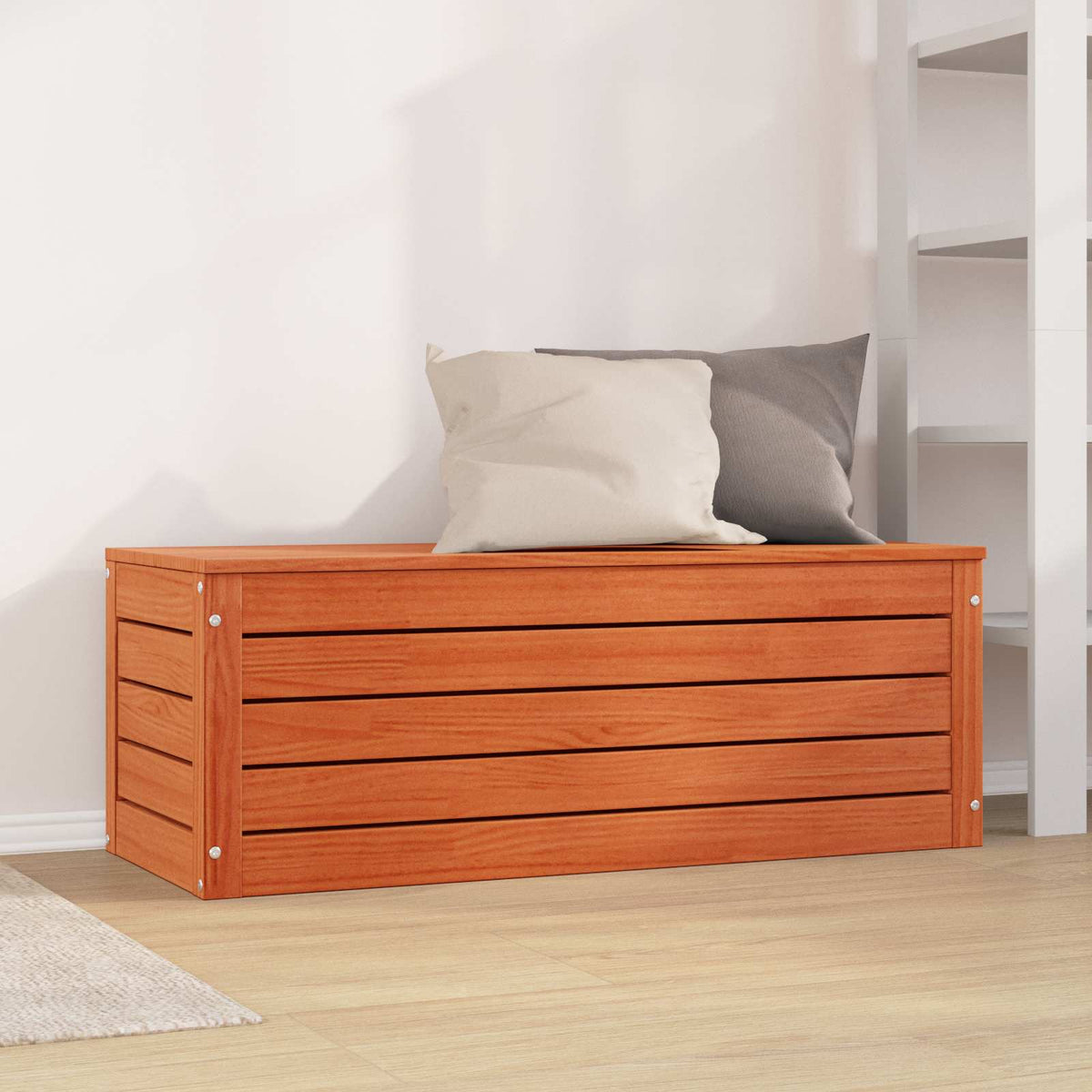 Opbevaringskasse Voks brun 109 x 36,5 x 33 cm Massiv fyrretræ