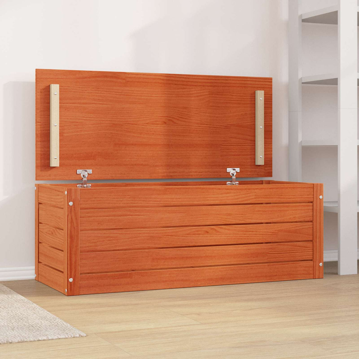 Opbevaringskasse Voks brun 109 x 36,5 x 33 cm Massiv fyrretræ