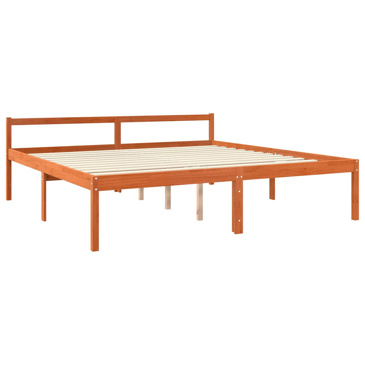 Sengestel med hovedgærde Voks brun 180 x 200 cm Massiv fyrretræ