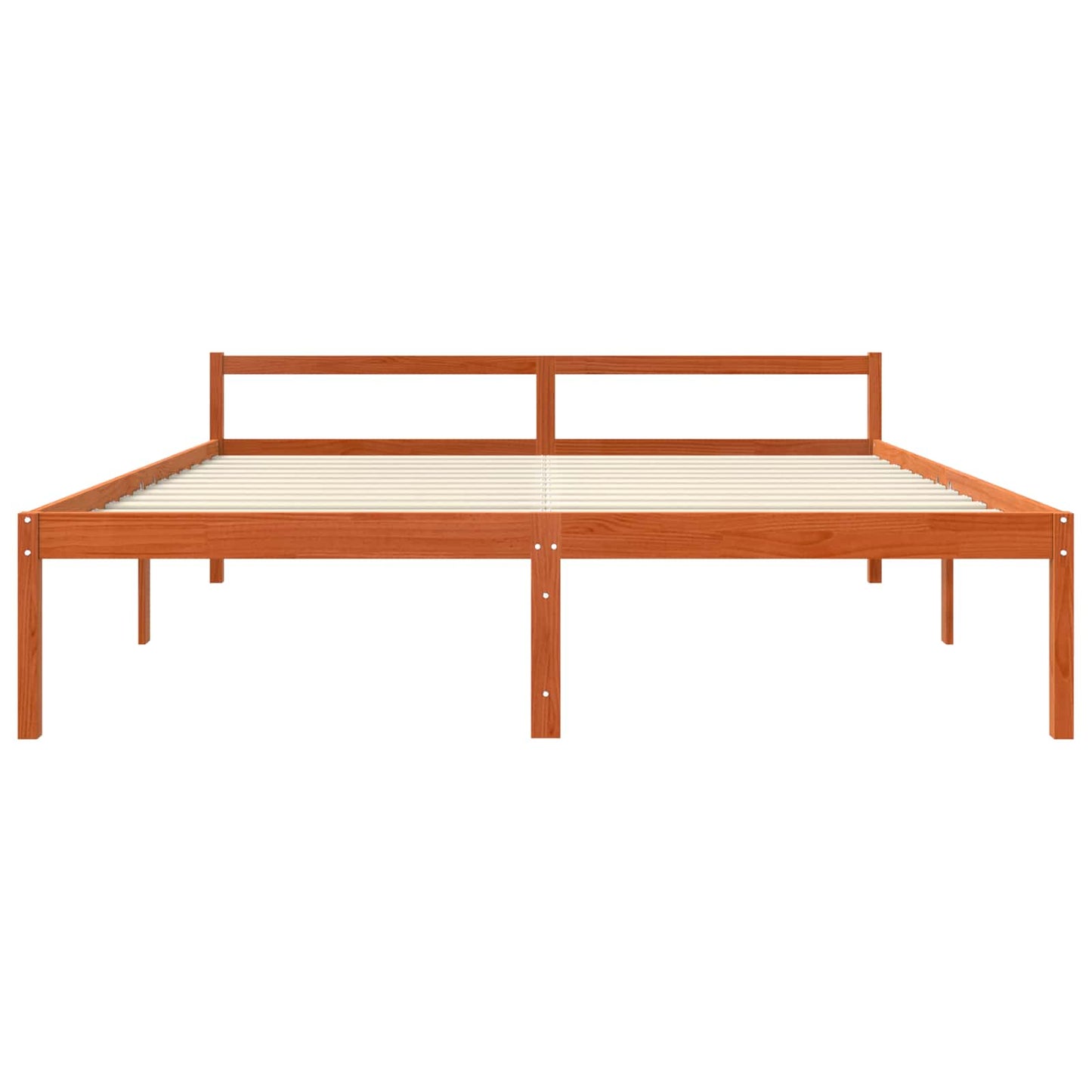 Sengestel med hovedgærde Voks brun 180 x 200 cm Massiv fyrretræ