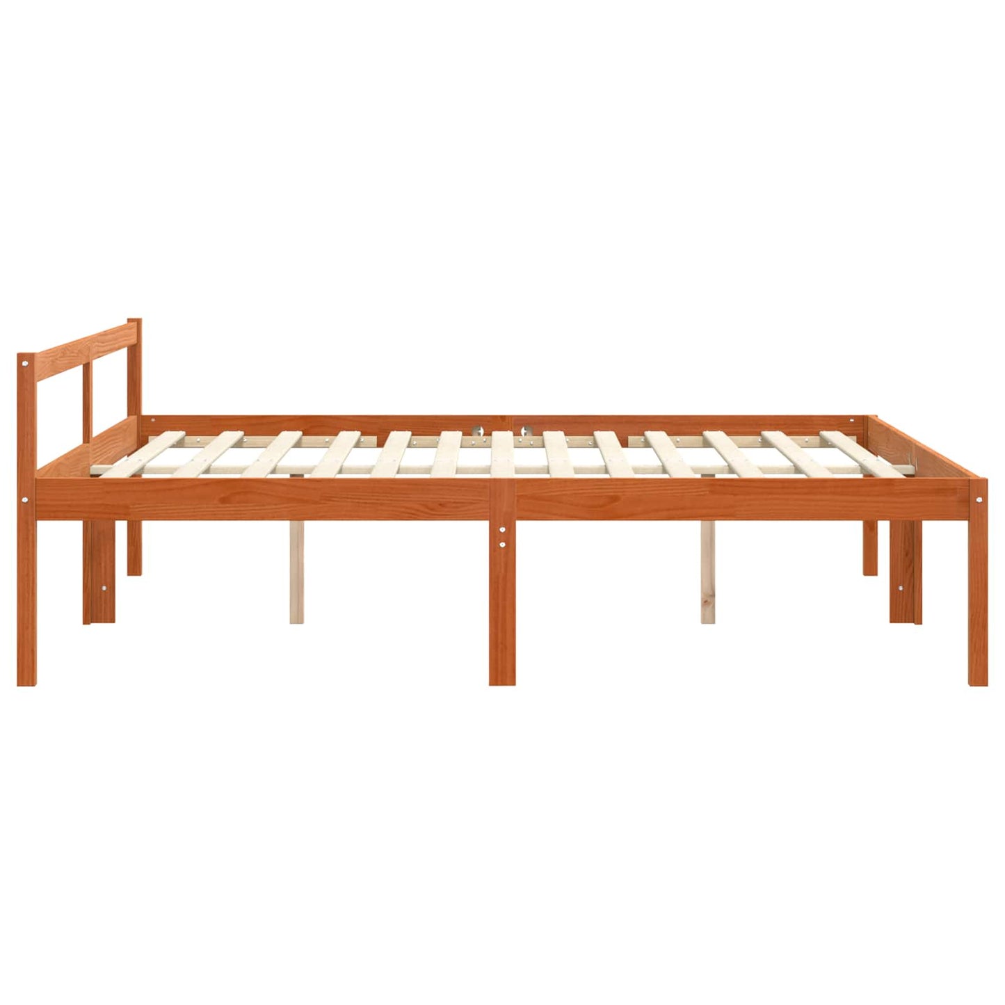 Sengestel med hovedgærde Voks brun 180 x 200 cm Massiv fyrretræ