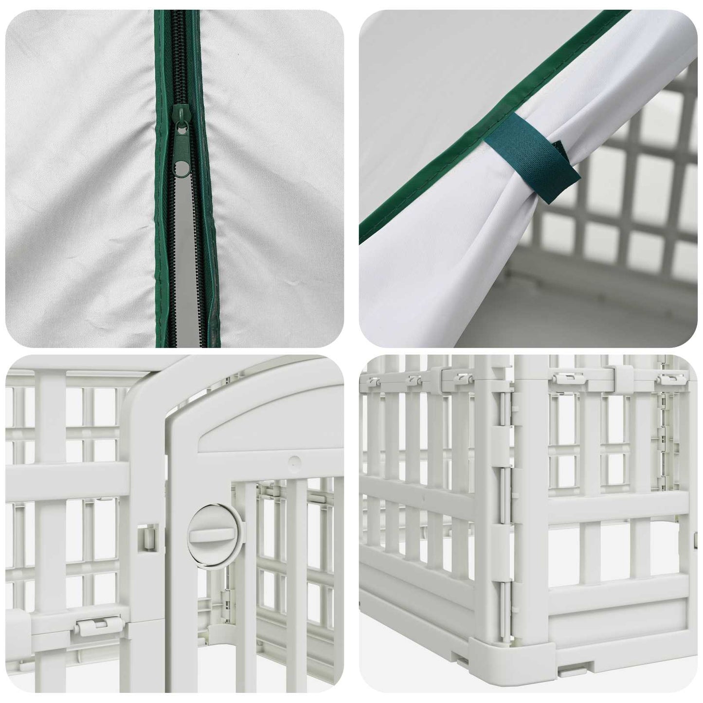 4 Panelers Hundelufter med Tag 88 x 88 x 112 cm Plastik Hvid