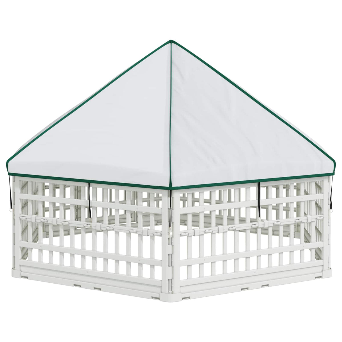 6 Panelers hundelegeplads 177,5 x 154,5 x 112 cm Plastik Hvid