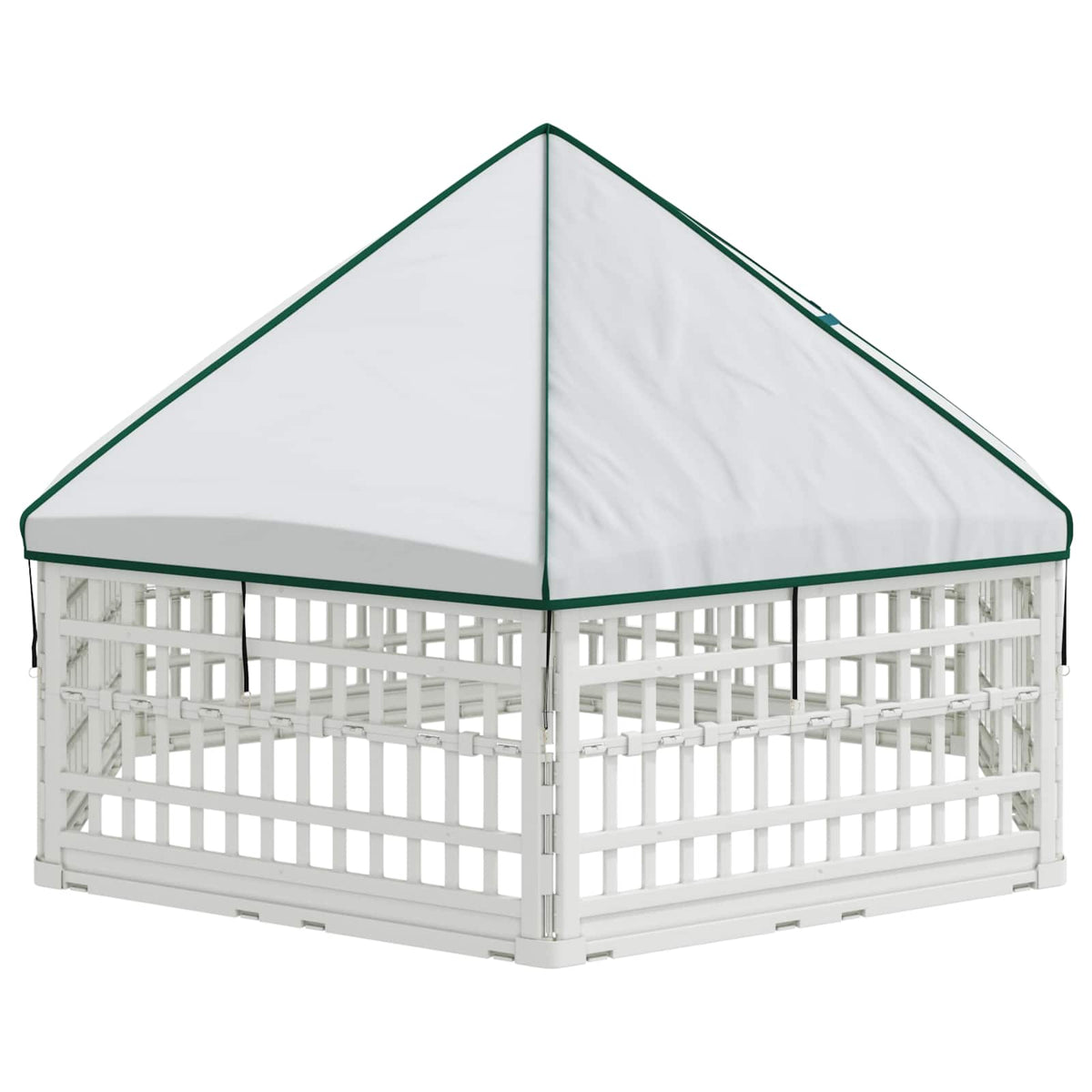 6 Panelers hundelegeplads 177,5 x 154,5 x 112 cm Plastik Hvid